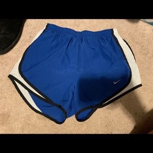 Blue nike running shorts